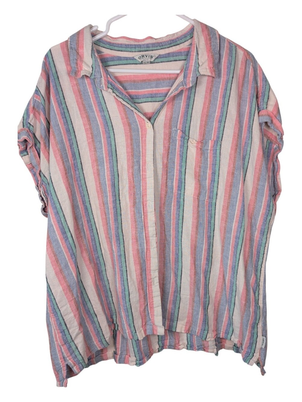 Orvis Pastel Multi-Stripe Button-Up Shirt - Picture 2 of 8